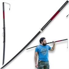 Forged Emperor Odachi Sword, Carbon Steel Blade, Black Scabbard, 62 1/4" Overall