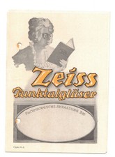 Reklame Prospekt Zeiss Punktalgläser Brillengläser 1920er