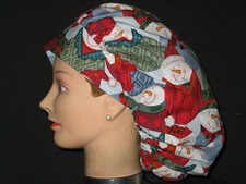 Surgical Scrub Hats/Caps Winter Snowmen in winter clothing
