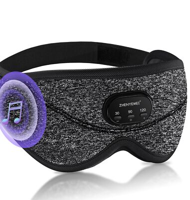Bluetooth Sleep Headphones White Noise 3D Eye Mask 38 Sounds Auto-Off Timer