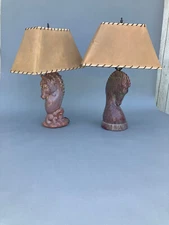 MAKE OFFER! MCM Art Deco (Royal Haeger/Hickman ?) Lamps  Equestrian Pair A++