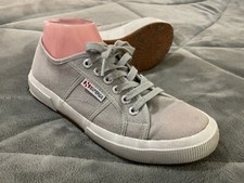 Superga Unisex Gray Canvas Athletic Comfort Shoes Sneakers Size M- 6.5 W- 8