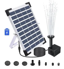 5W Solar Fountain Pump with Battery Backup for Patio Pool Koi Pond Bird Bath ...