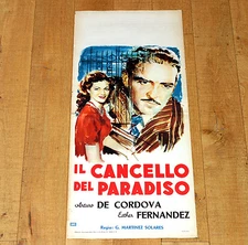 IL CANCELLO DEL PARADISO locandina poster Esther Fernandez Arturo De Cordova N17