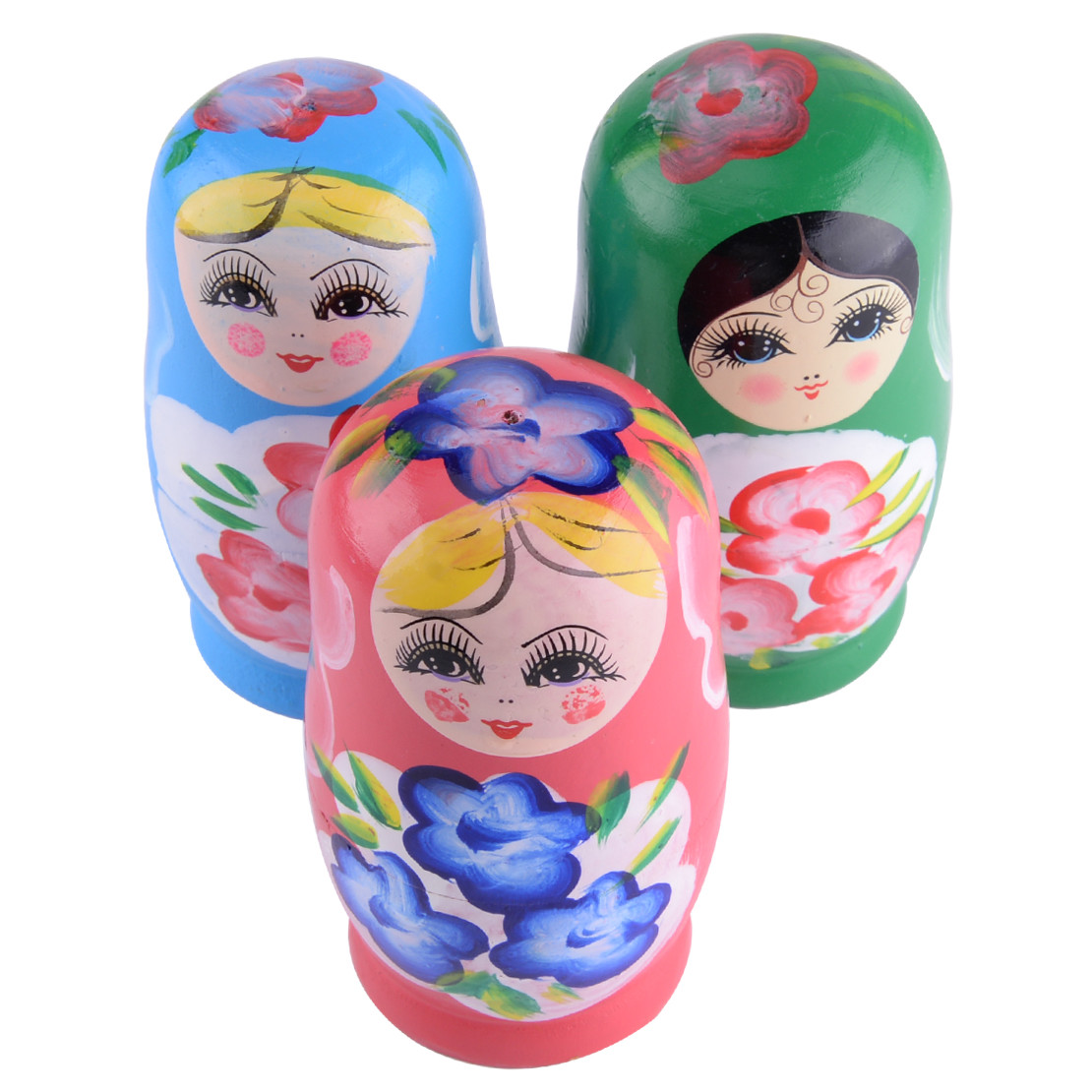 Matryoshka Babushka Nesting Toys Hand Painted Gift 5Pcs/Set Wooden