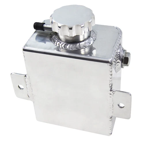 1235ml Aluminum Overflow Tank Bottle Coolant Expansion Catch Can Tank+Billet Cap - Picture 3 of 7