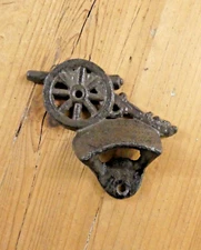Bottle Opener Wall Mounted Cannon Bar Decor Rustic Man Cave Canon Cast Iron