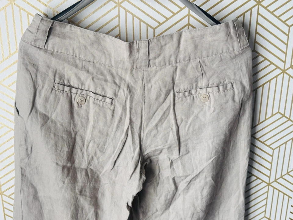 Calça Kenar 100% linho perna reta caimento solto tamanho pequeno - Imagem 3 de 4