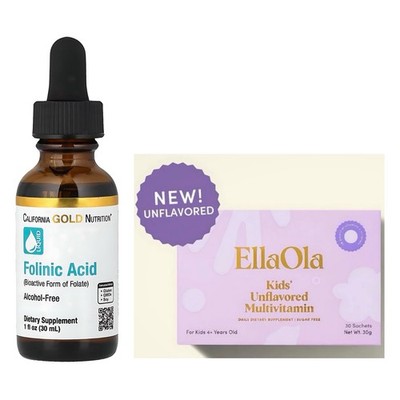 Folinsäure & EllaOla Kid s Multivitamin California Gold Nutrition For Speech