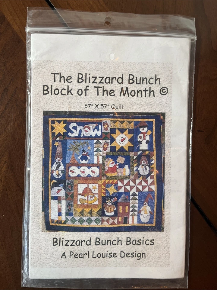 Blizzard Bunch Block of the Month 12 Patterns Pearl Louise 57"x57" Snowman Quilt - Image 2 of 4