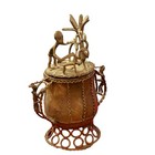 Handcrafted African Bronze Kuduo-Style Vessel – Ashanti/Benin Tribal Art
