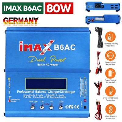 iMAX B6AC 80W LCD Bildschirm Digital RC Li-Ion LiPo NiMh Akku Balance Ladegerät