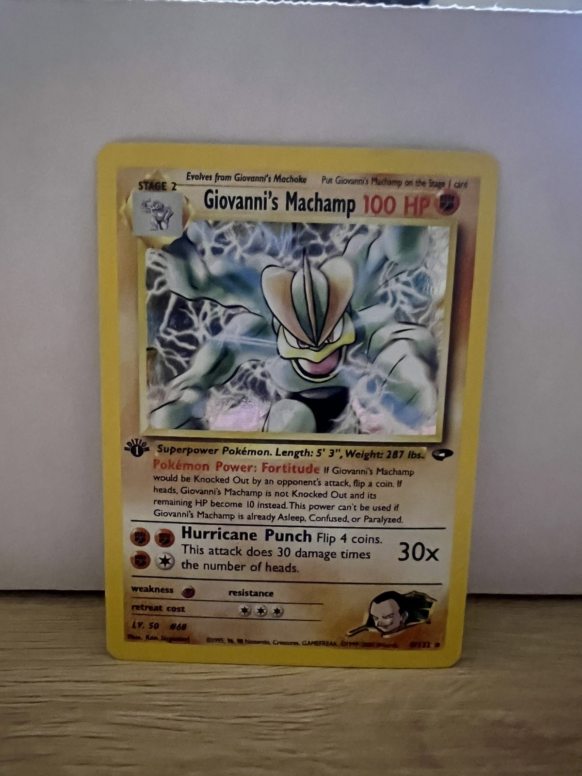 Giovanni's Machamp - 6/132 - Pokemon Gym Challenge 1st Edition Holo Rare Card🔥