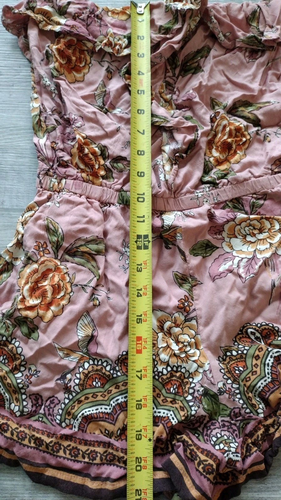 Angie Size Medium Boho Multi-Colored Strapless Ro… - image 7