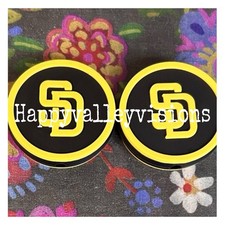 2 Piece SAN DIEGO Baseball Team Silicone Focal Beads DIY Jewelry Pens