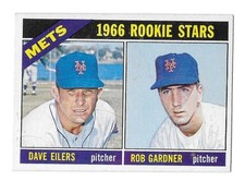 1966 TOPPS # BASEBALL CARD # 534 MET'S ROOKIE STARS DAVE EILERS/ ROB GARDNER. rookie card picture