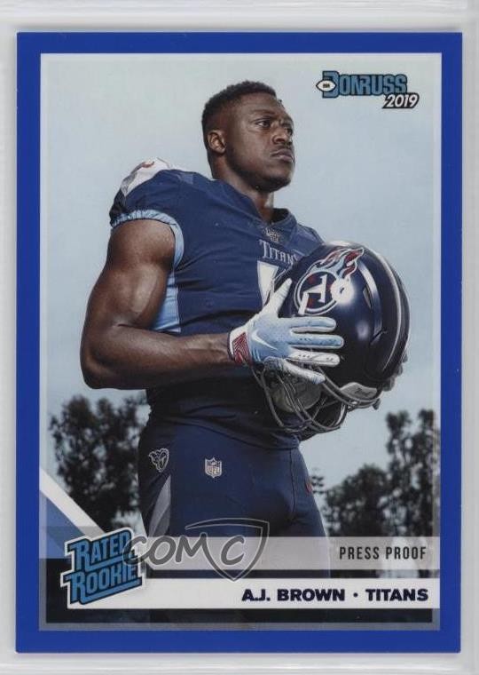 2019 Panini Donruss Rated Rookie Press Proof Blue AJ Brown #314 2u3