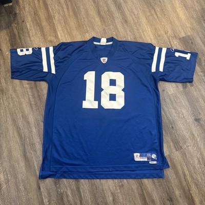 Indianapolis Colts Jersey 2XL Peyton Manning Mens Blue Reebok Helmet Tag Vintage