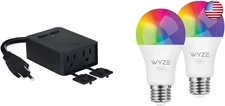 Wyze Plug Outdoor Dual Outlets Energy Monitoring Smart Plug Bundle with Wyze