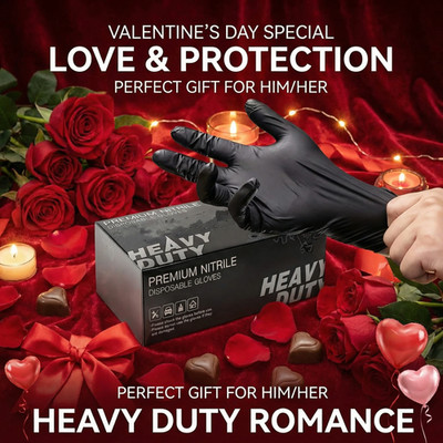 Premium Black Nitrile Gloves 100Pcs,Industrial Strength & Food Safe, Perfect for