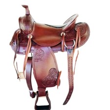 Leather Western Barrel Racing Handmade Horse Saddle Racer Equestrian Trail Tack