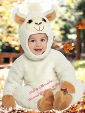 Lovable Llama Baby Halloween Costume Size 6-12 Months New Jumpsuit Hood Booties