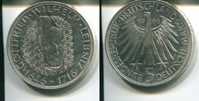 BRD DEUTSCHLAND 1966 D - 5 DM in Silber, PP proof - LEIBNIZ