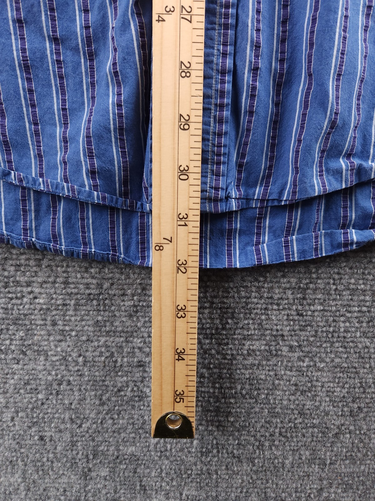 Faconnable Button-Down Large Cotton USA Blue Stri… - image 13