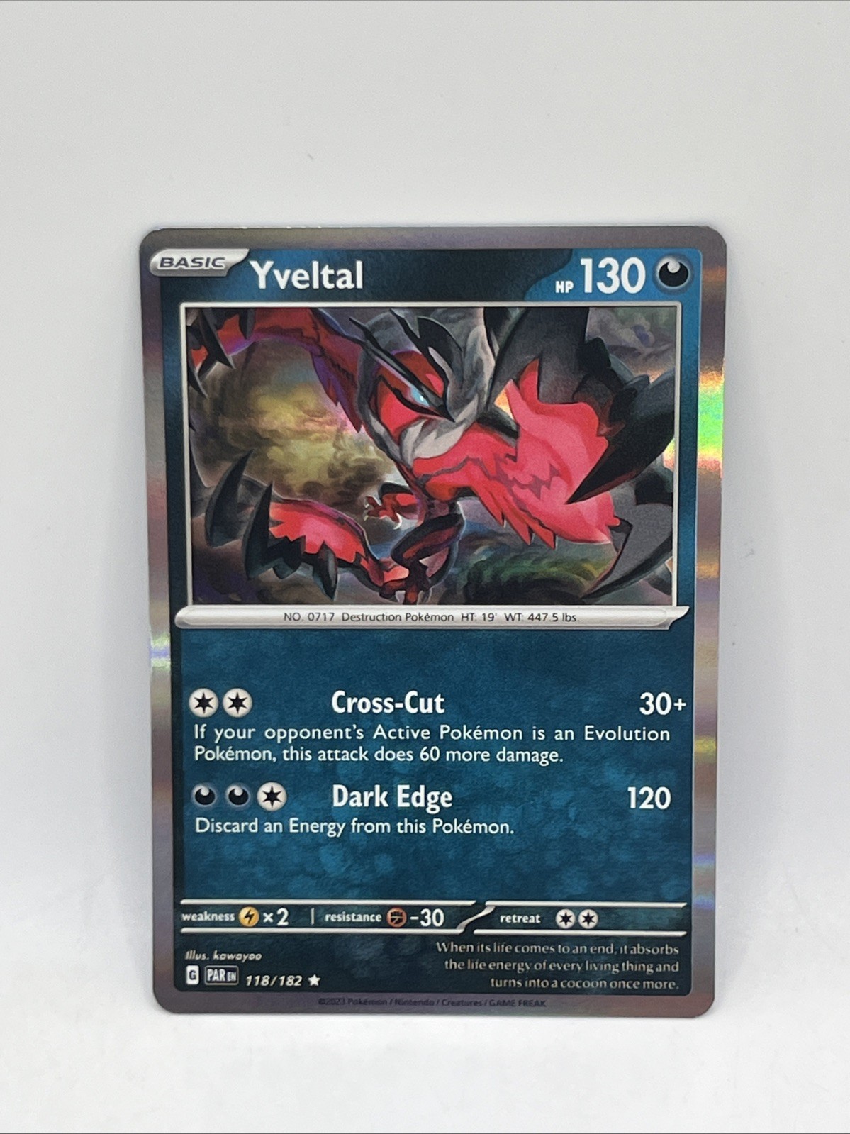 Yveltal 118/182 Rare Paradox Rift Pokemon Holo
