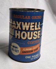 Maxwell House Vintage Coffee Tin Can No Key One Pound