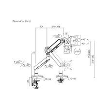 Conceptronic Supporto da Tavolo per Monitor a Schermo Piatto 35'' Bianco Scrivania - 5