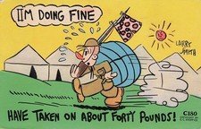 WWII Era Cartoon Postcard Larry Smith Soldier 