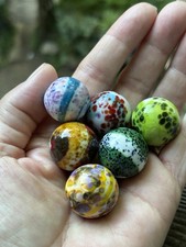 Shortie s Fancy HandmadePlaying Hiding Marbles Lot Of 6 Confetti Party