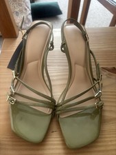 New Look Olive Sage Green Sling back Heels Sandals Size 8