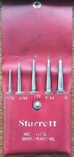 Vintage L. S. Starrett No. S 117 Set of (5) Center Punches Machinist Tools USA