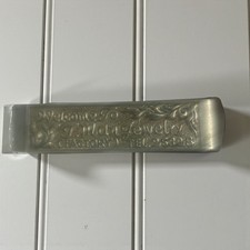 Vintage Metal Money Clip With "Welcome to Finlay Jewelry Factory" Engraving (F10