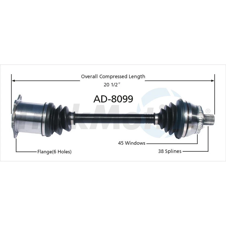 Juego SurTrack par de 2 ejes delanteros CV para Audi A4 Quattro AWD 02-04 L4 V6 Foto 2 de 3
