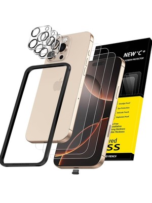iPhone 16 Pro Max 3x Screen Protector (6.9 inches)+ 3x Camera Lens Protector