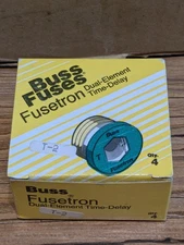 (4) Bussmann T-2 Fusetron Dual Element 125V 2 Amp Time Delay Plug Fuses