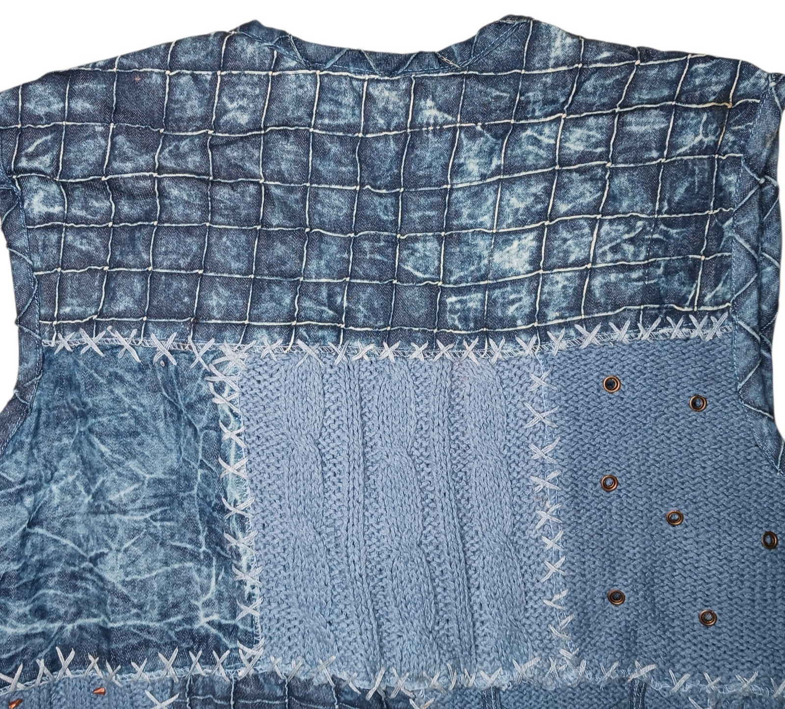 VTG Sandy Starkman 3D Cable Knit Patchwork Cardig… - image 12