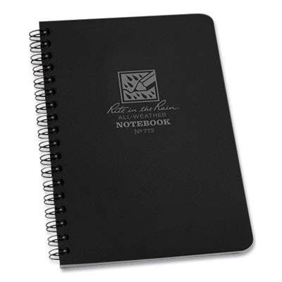 Rite in the Rain 773_40 All-Weather Wire-O Notebook Black 32 Sheets