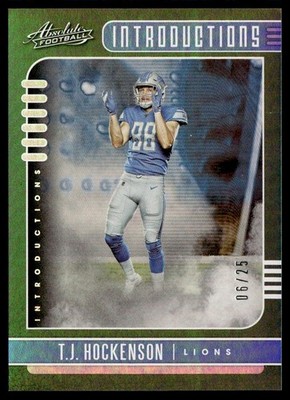 2019 Panini Absolute Introductions Spectrum Green T.J. Hockenson 06/25 #19