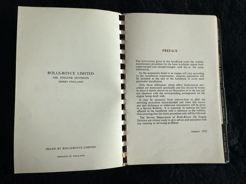 Manual de operador de motor diésel Rolls-Royce Industrial de 6 cilindros TSD802 1955 OEM - Imagen 3 de 24