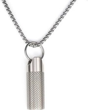 Small Pill Box Titanium Pill Fob Necklace Nitro Mini Waterproof Pill Holder Ligh