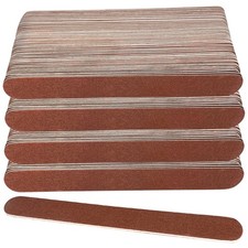 100 Pcs Wooden Nail Files, 7 Inches Emery 100 Brown 7 IN,