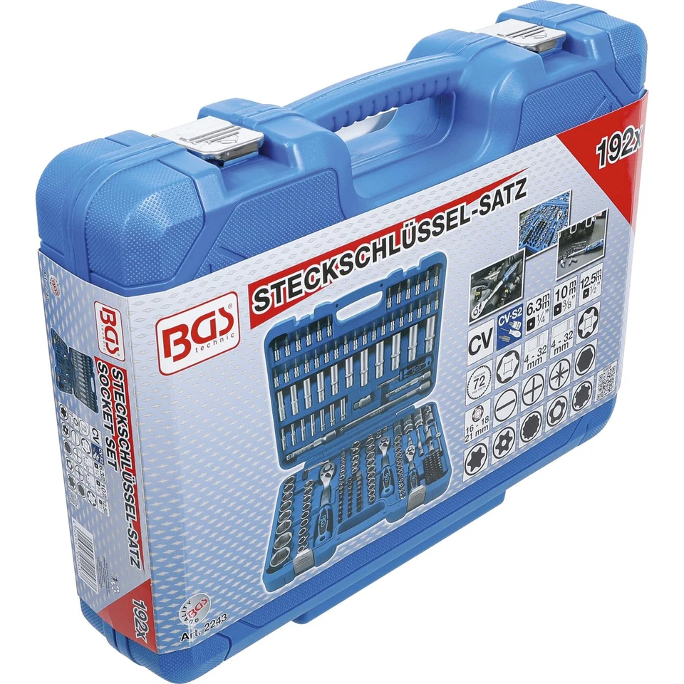 MALLETTE OUTILLAGE COFFRET DE DOUILLES 1/2, 3/8, 1/4 BGS TECHNIC 192 - Photo 4/4