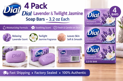 #ad 4 Pack Dial Lavender amp; Twilight Jasmine Soap Bars 3.2 oz Each – NEW 4 PACK $12.99