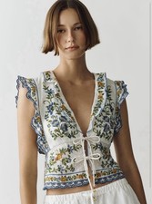NWT FARM Rio Emily Off-white Floral Tapestry ...