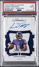 2018 PANINI FLAWLESS RC SIGNATURES SAPPHIRE #LJ LAMAR JACKSON #/10 PSA 9 AUTO