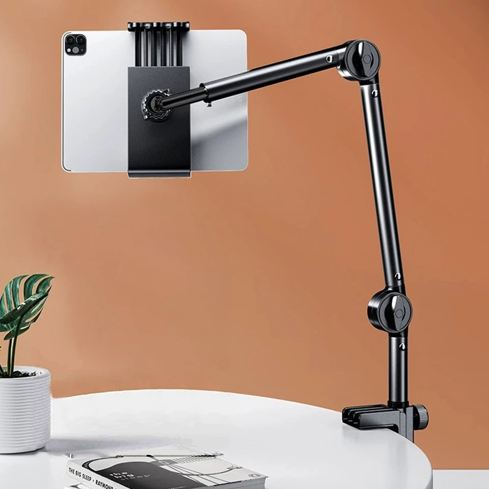 Universal 360° Long Arm Tablet Stand Mount Adjustable Lazy Bed Desk Phone Holder - Image 3 of 4